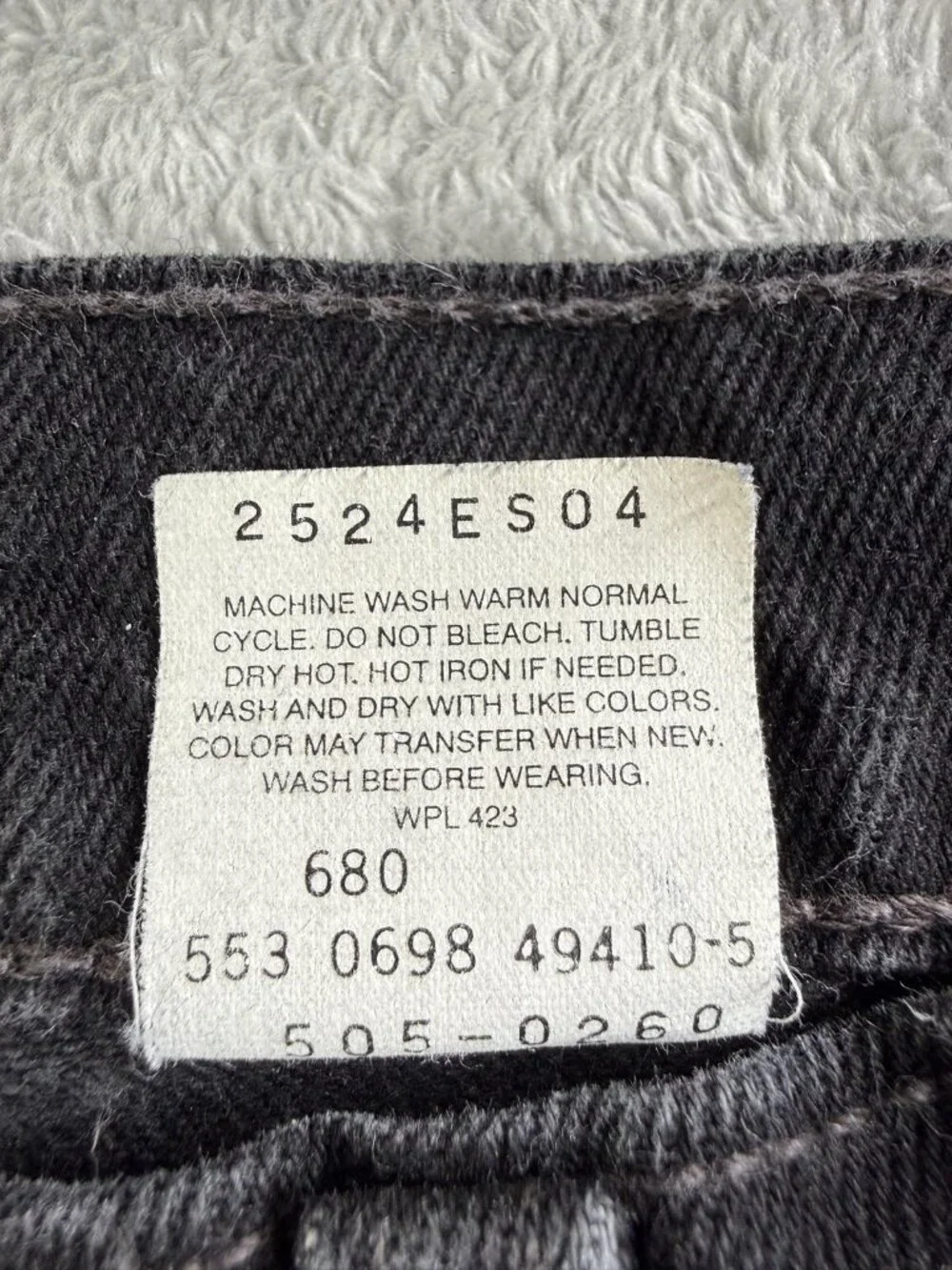 Vintage Levis 505 Jeans Mens 36x36 Black Regular Straight Zip Fly Made USA 90s